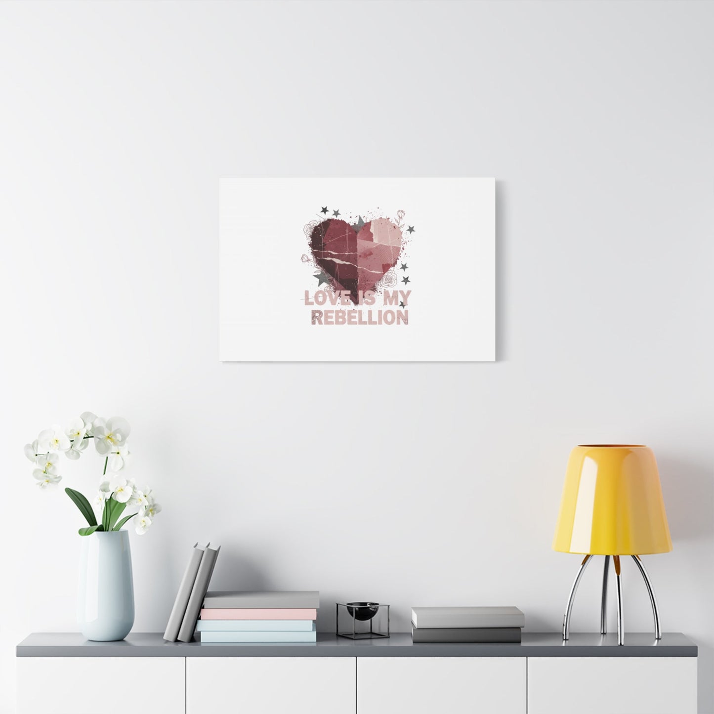 Love Is My Rebellion Canvas | Soft Grunge Hearts, Distressed Valentine Collage