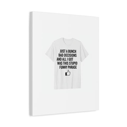 self-deprecating quote Canvas | sarcastic introvert wall art, anxiety humor