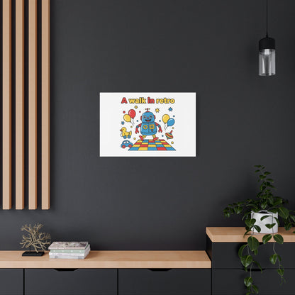 Retro Toy Robot Canvas | Throwback Kid, Primary Color Nostalgia