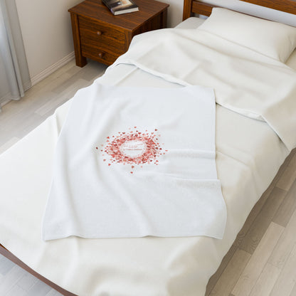 Tiny Heart Confetti Wreath Blanket | Velveteen Plush Blanket