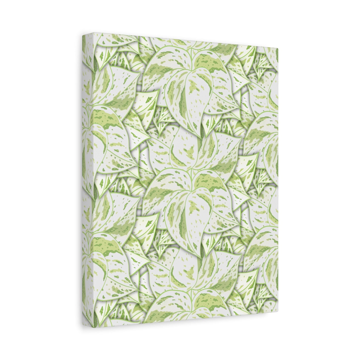 Snow Queen Pothos Pattern Canvas Print – Botanical Wall Art