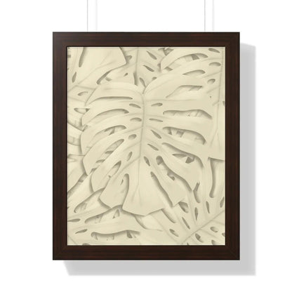 Beige Monstera Framed Print – Botanical Wall Art
