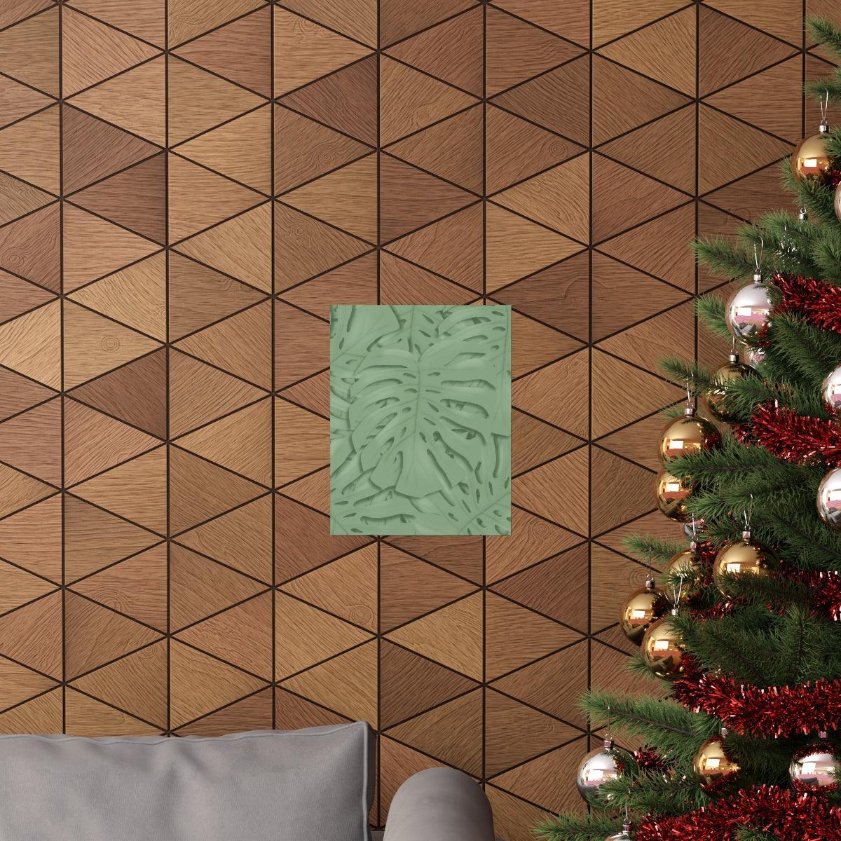 Sage Green Monstera Botanical Print – Unframed Wall Art