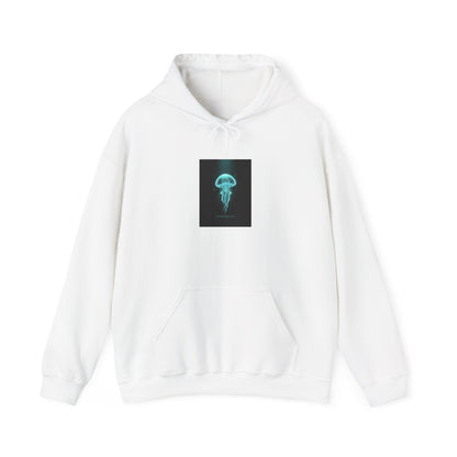 Bioluminescent Jellyfish Hoodie | neon jelly print, deep-sea aesthetic