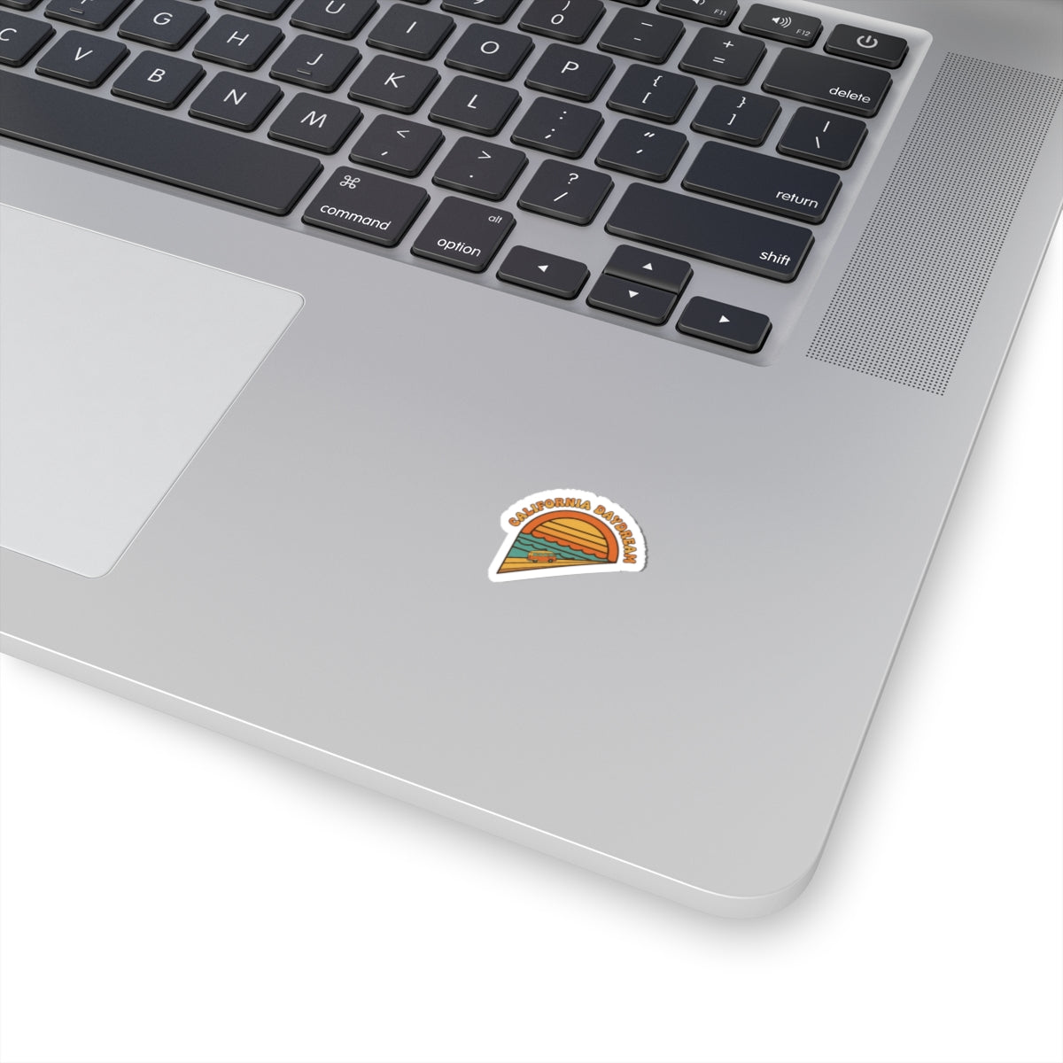 California Daydream Kiss-Cut Sticker | 1970s Sunset, Retro Palm Postcard