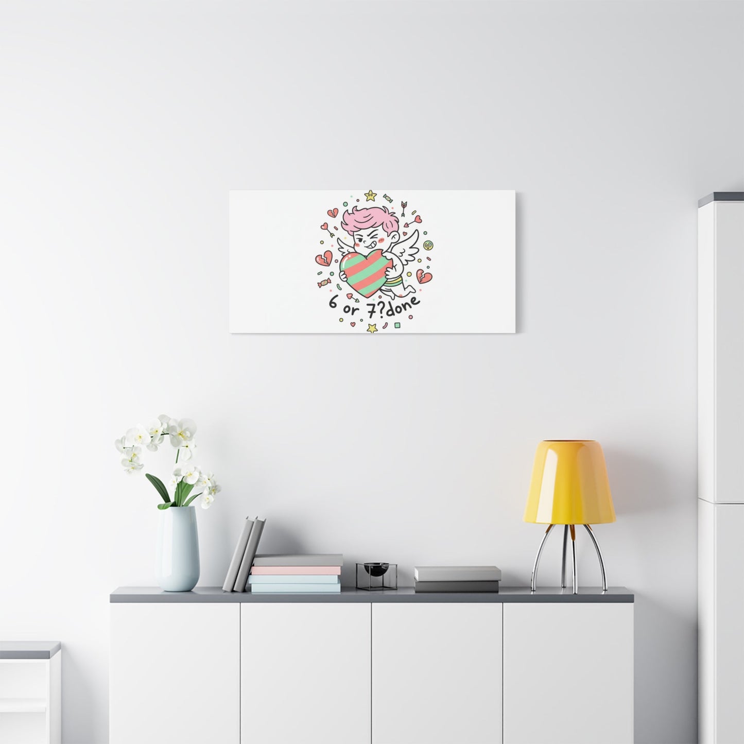 Weird Cupid heart illustration Canvas | Weird Valentine, quirky chaotic love