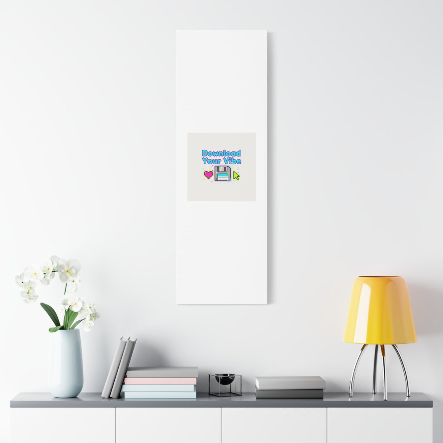 Download Your Vibe Canvas | Y2K Retro Tech, Pixel Floppy Disk Poster