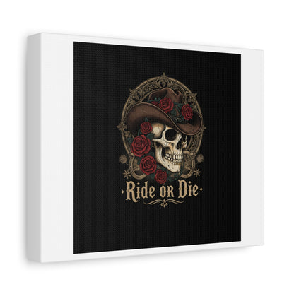 Ride or Die Skull Canvas | Western Skull Art, Gothic Americana