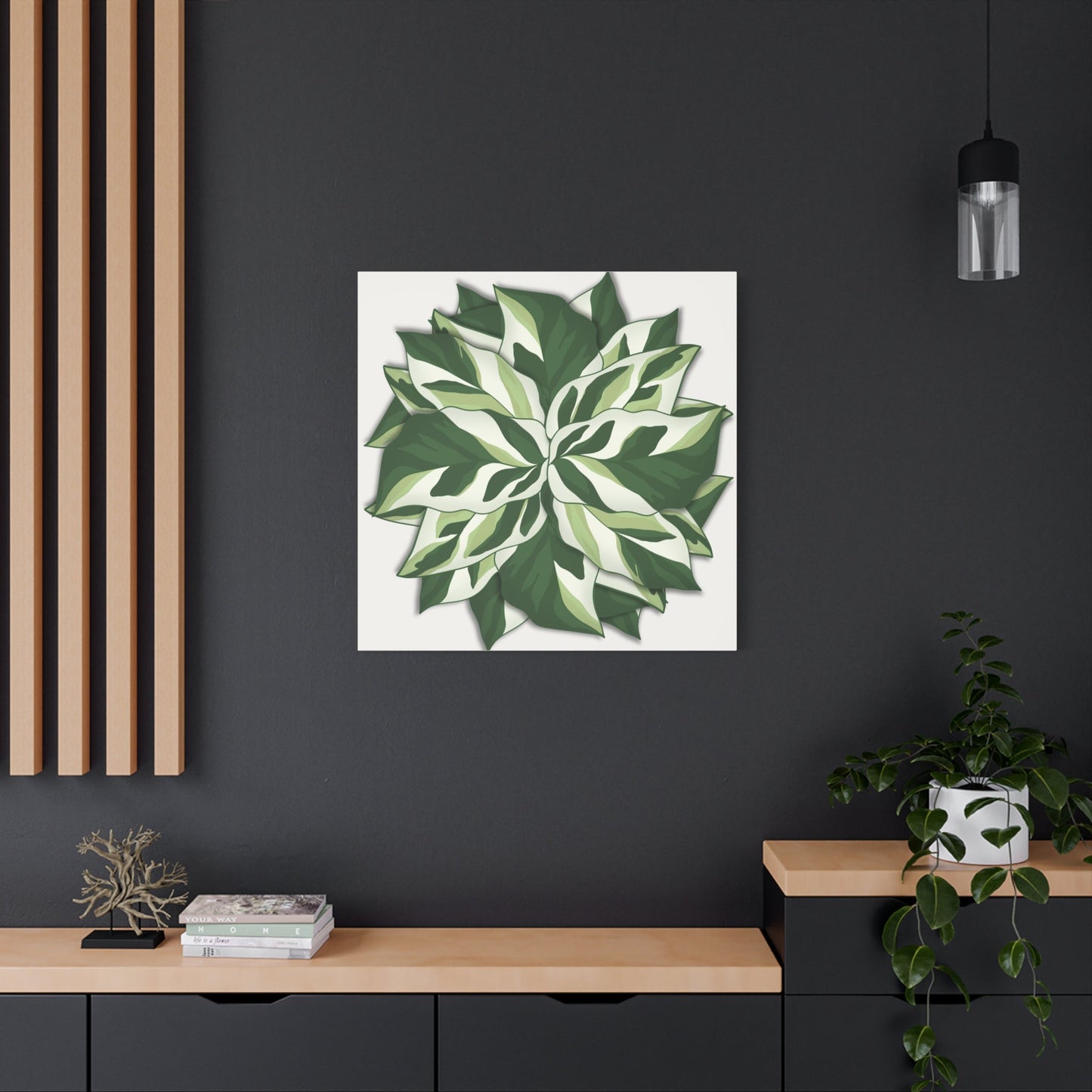 Calathea White Fusion Canvas Print – Botanical Wall Art