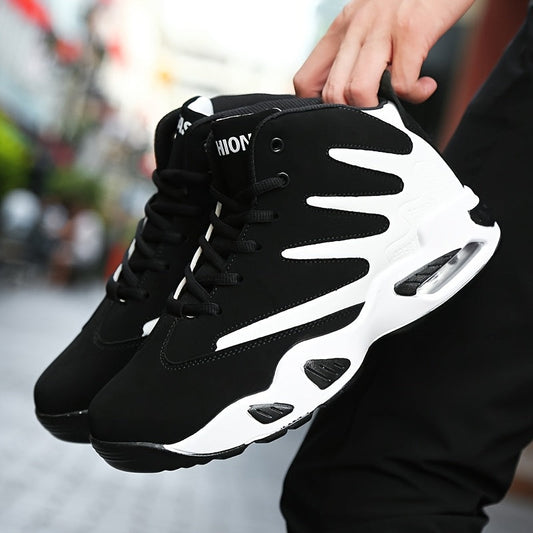 Professional Basketball Shoes for Men, Comfortable High-top Breathable Non-slip Shock Absorbing Lace-up Cushion Sneakers for Training, Running And Stepping