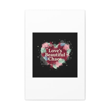 Love's Beautiful Chaos Canvas Print | Soft Grunge Hearts, Distressed Heart Art