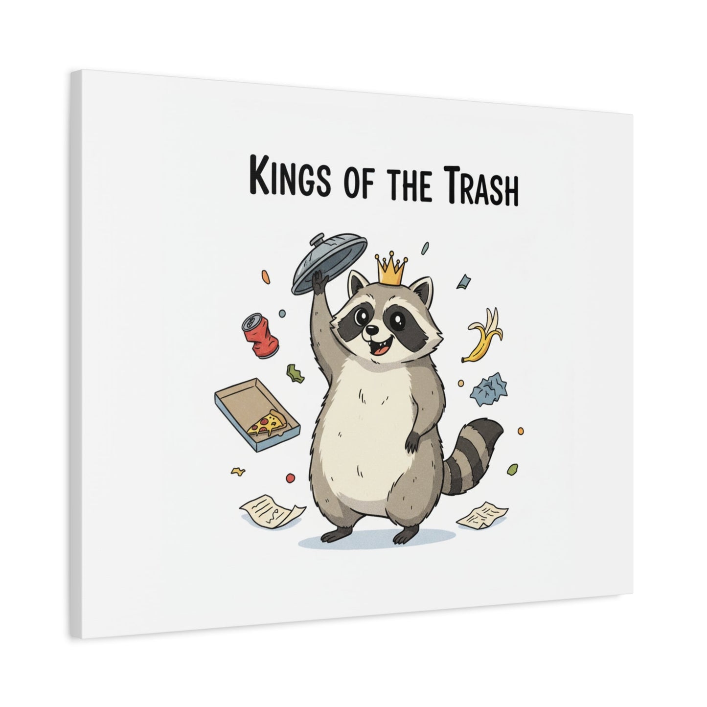 Kings of the Trash Canvas, Raccoon Doodle | Trash Panda, Goofy Critter Art