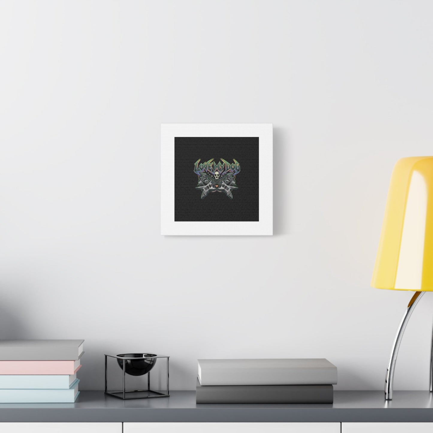Love My Dog metal font Canvas | gothic wellness quote, edgy self-care merch