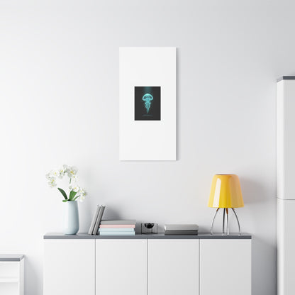 Bioluminescent Jellyfish Art Canvas | Deep Sea Aesthetic, Neon Glow