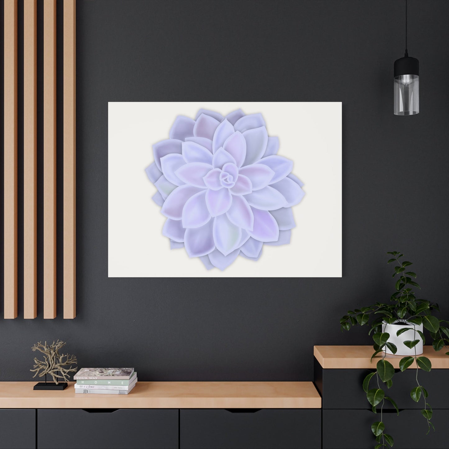 Graptopetalum Murasaki Succulent Canvas Print – Botanical Wall Art
