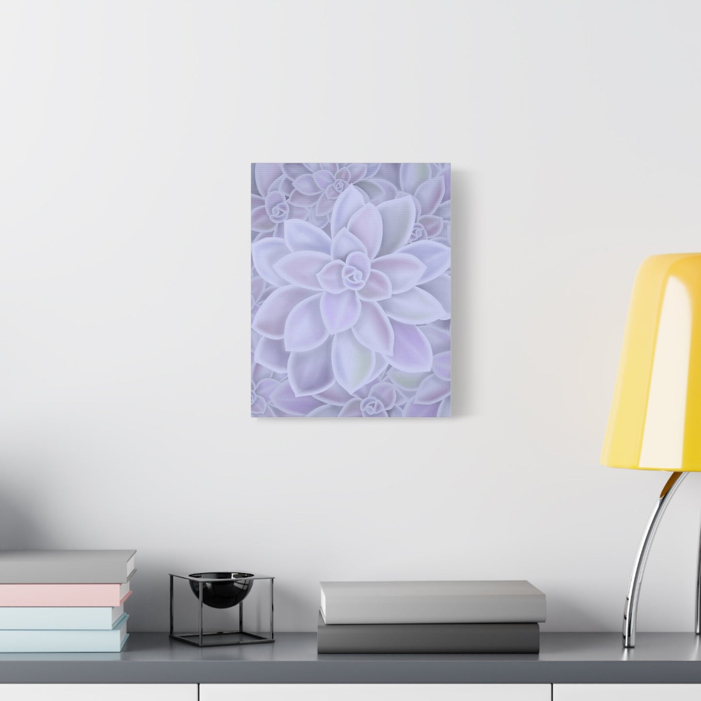 Graptopetalum Murasaki Succulent Pattern Canvas Print – Botanical Wall Art