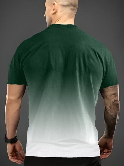 Summer Men'S 3D Digital Printing, Cool Gradual Change: "Calvin" Printed T-Shirt, Casual And Comfortable Versatile Men'S Round Neck Short Sleeves, Suitable for Daily And Sports Wear