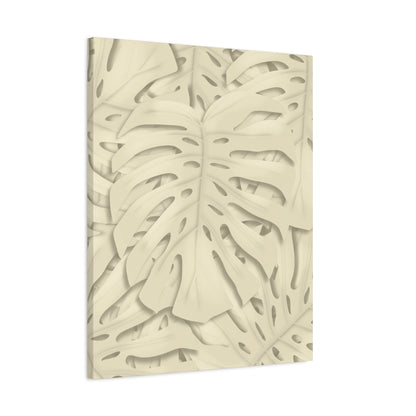 Beige Monstera Canvas Print – Botanical Wall Art