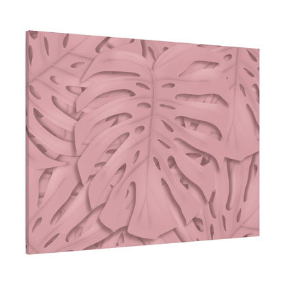 Soft Pink Monstera Canvas Print – Botanical Wall Art