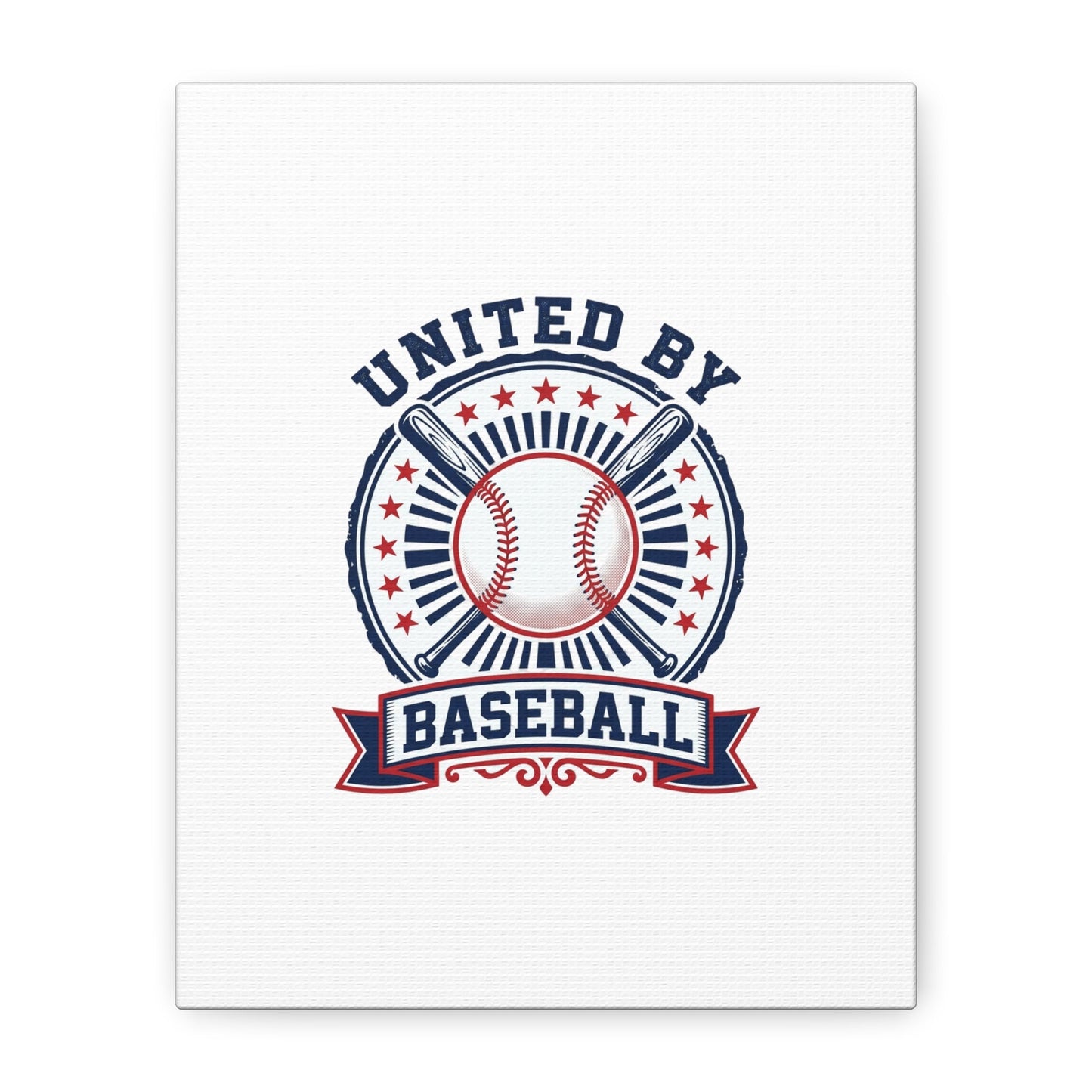 United by Baseball Canvas | Patriotic Baseball Graphic, Red White Blue Wall Art