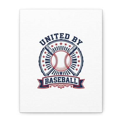 United by Baseball Canvas | Patriotic Baseball Graphic, Red White Blue Wall Art