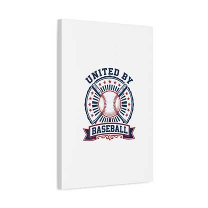 United by Baseball Canvas | Patriotic Baseball Graphic, Red White Blue Wall Art