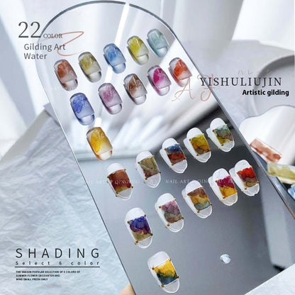 Quick-drying Nail Art Watercolor Shading Fluid Pearlescent Gradient Ink White Gilding Smoke