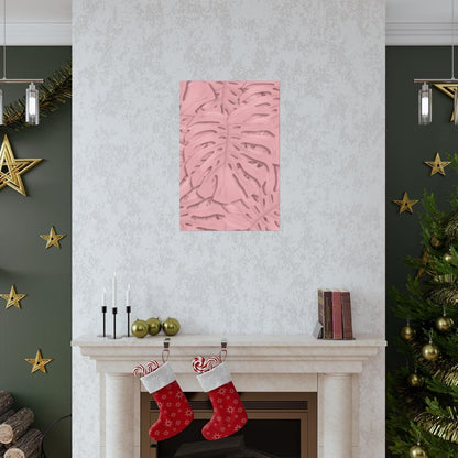 Soft Pink Monstera Botanical Print – Unframed Wall Art