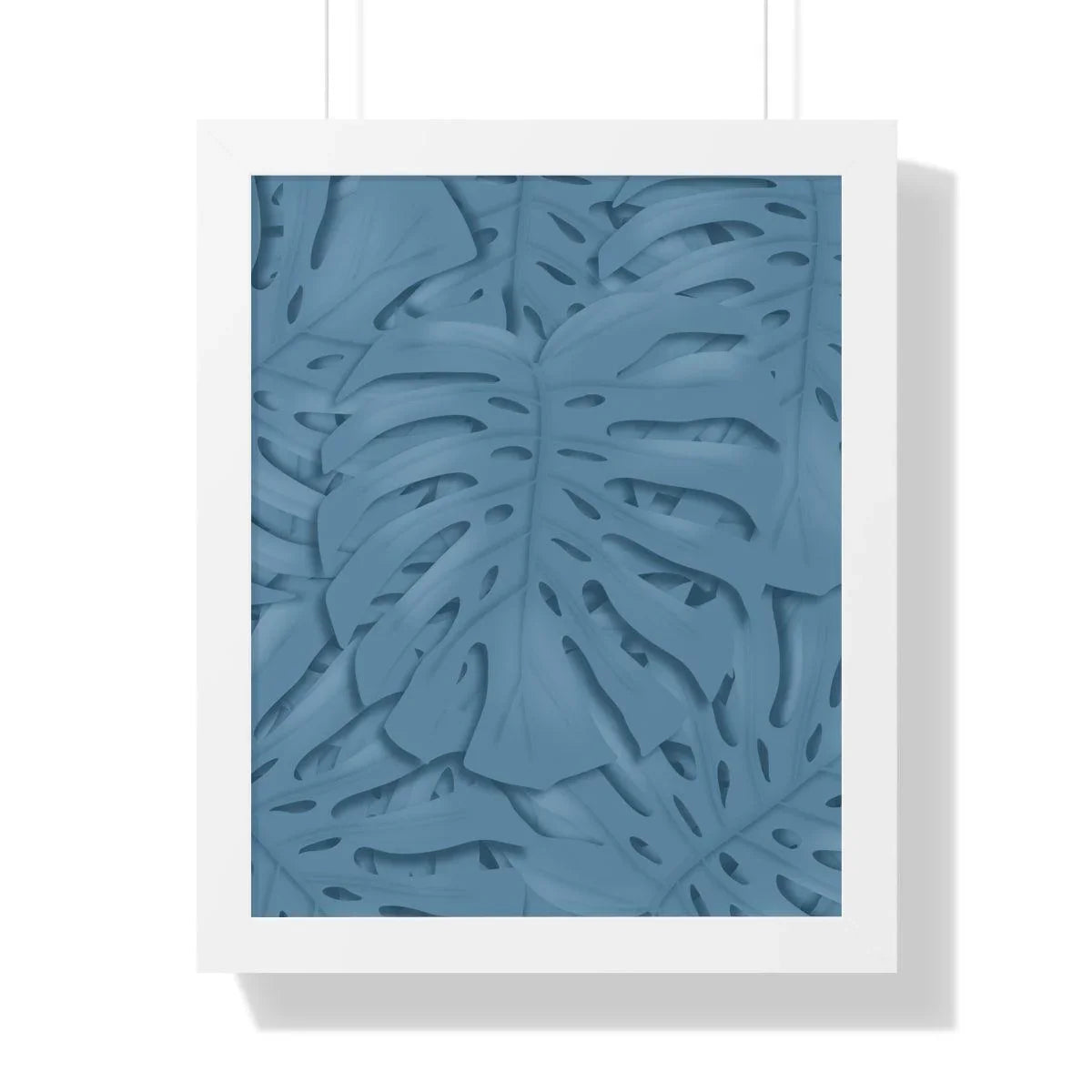 Cerulean Monstera Framed Print – Botanical Wall Art