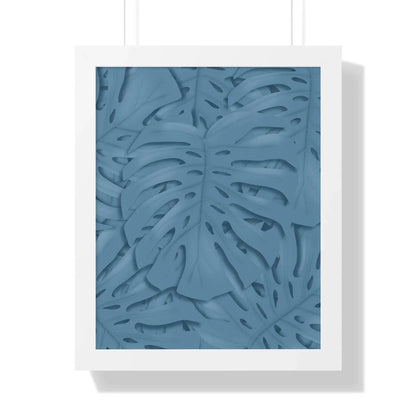 Cerulean Monstera Framed Print – Botanical Wall Art