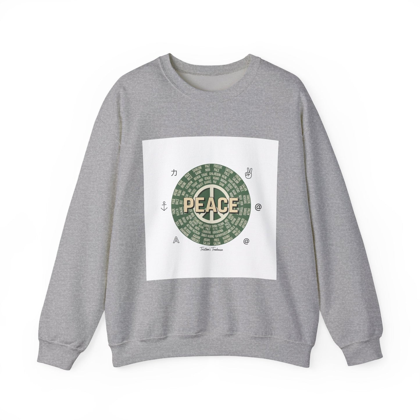Handwritten Peace Doodle Sweatshirt | sketch aesthetic, hand drawn message