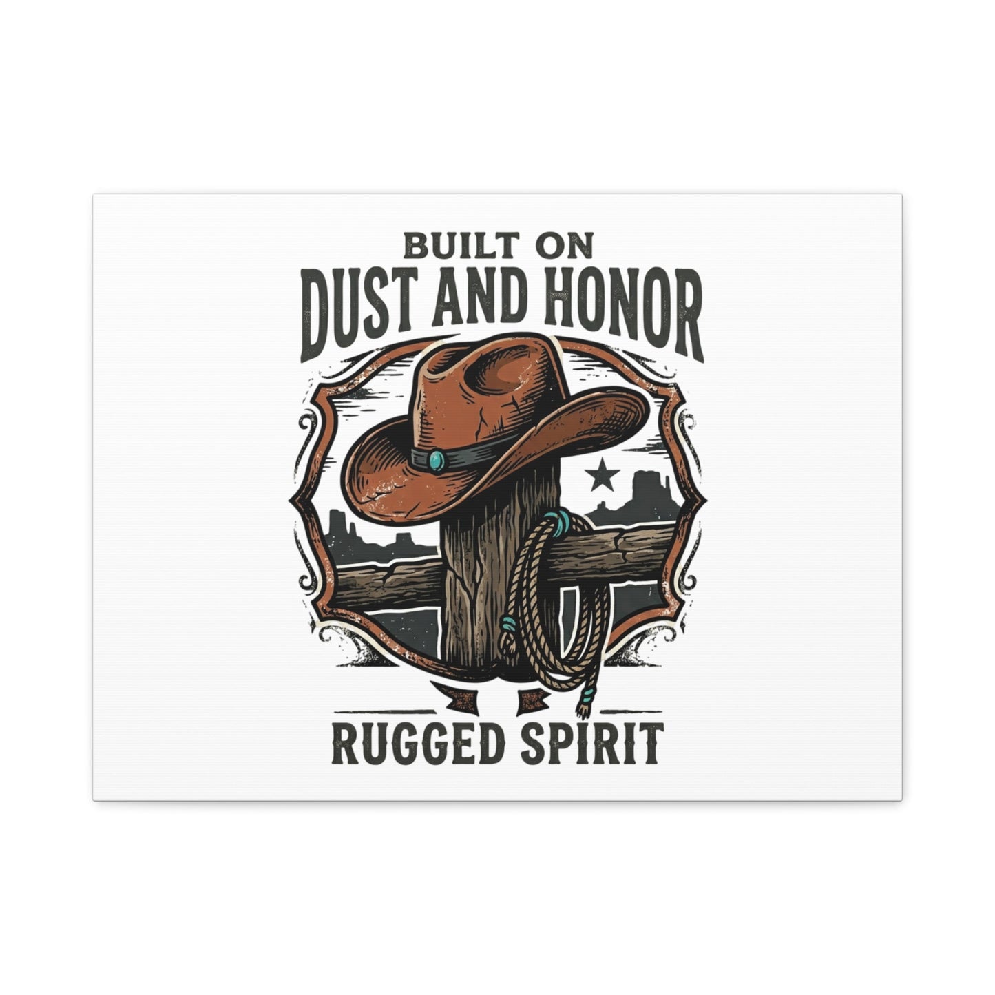 Built on Dust and Honor Canvas | Western cowboy, vintage Americana