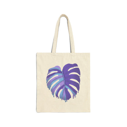Purple Monstera Canvas Tote Bag – Eco Friendly Everyday Carry