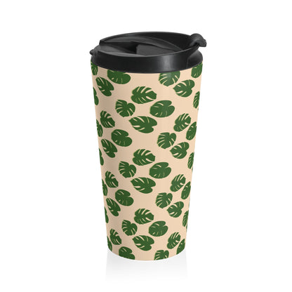 Monstera Pattern 15 oz Vacuum Insulated Stainless Steel Travel Tumbler