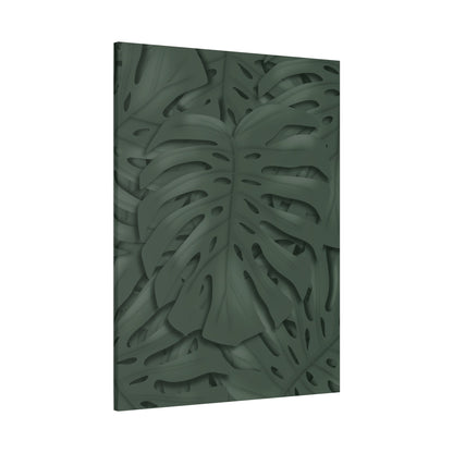 Deep Green Monstera Canvas Print – Botanical Wall Art