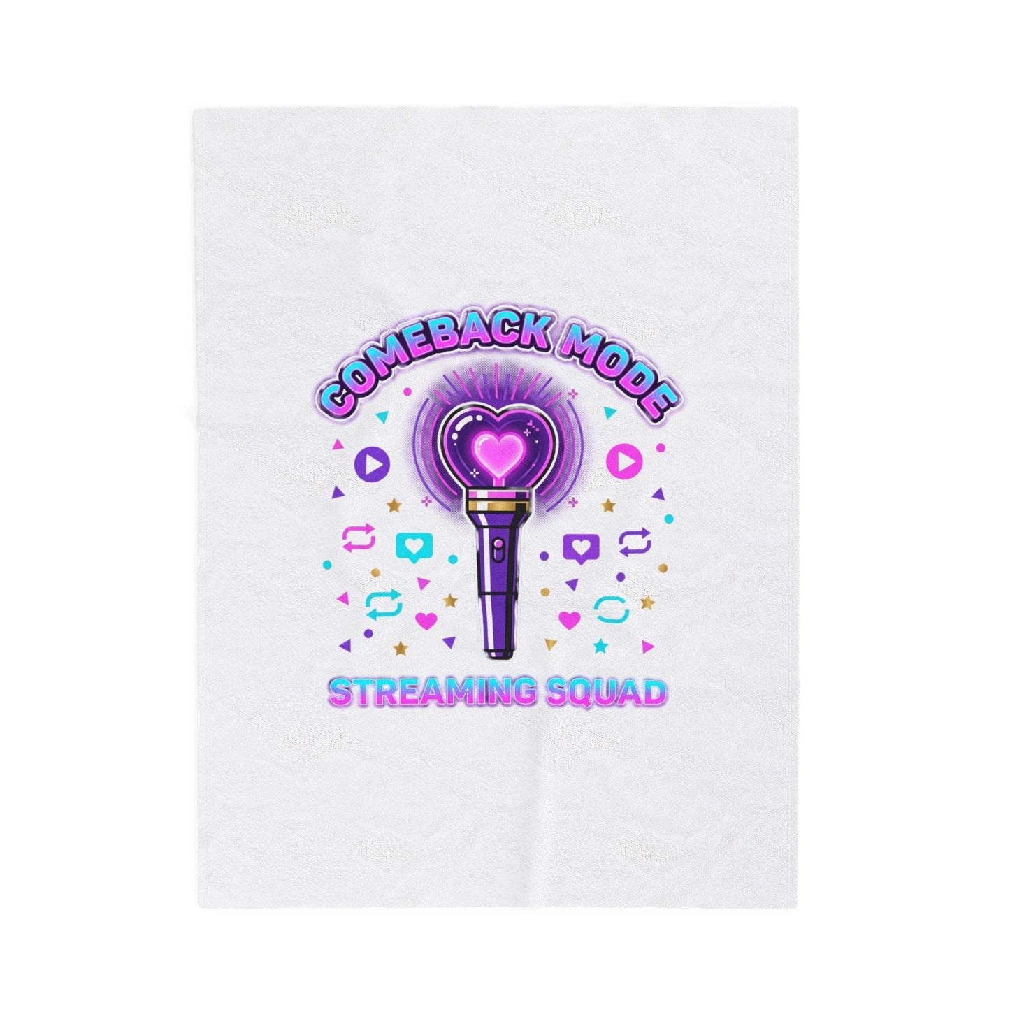 Comeback Mode Streaming Squad Velveteen Plush Blanket | K-pop comeback, fan chant, purple era