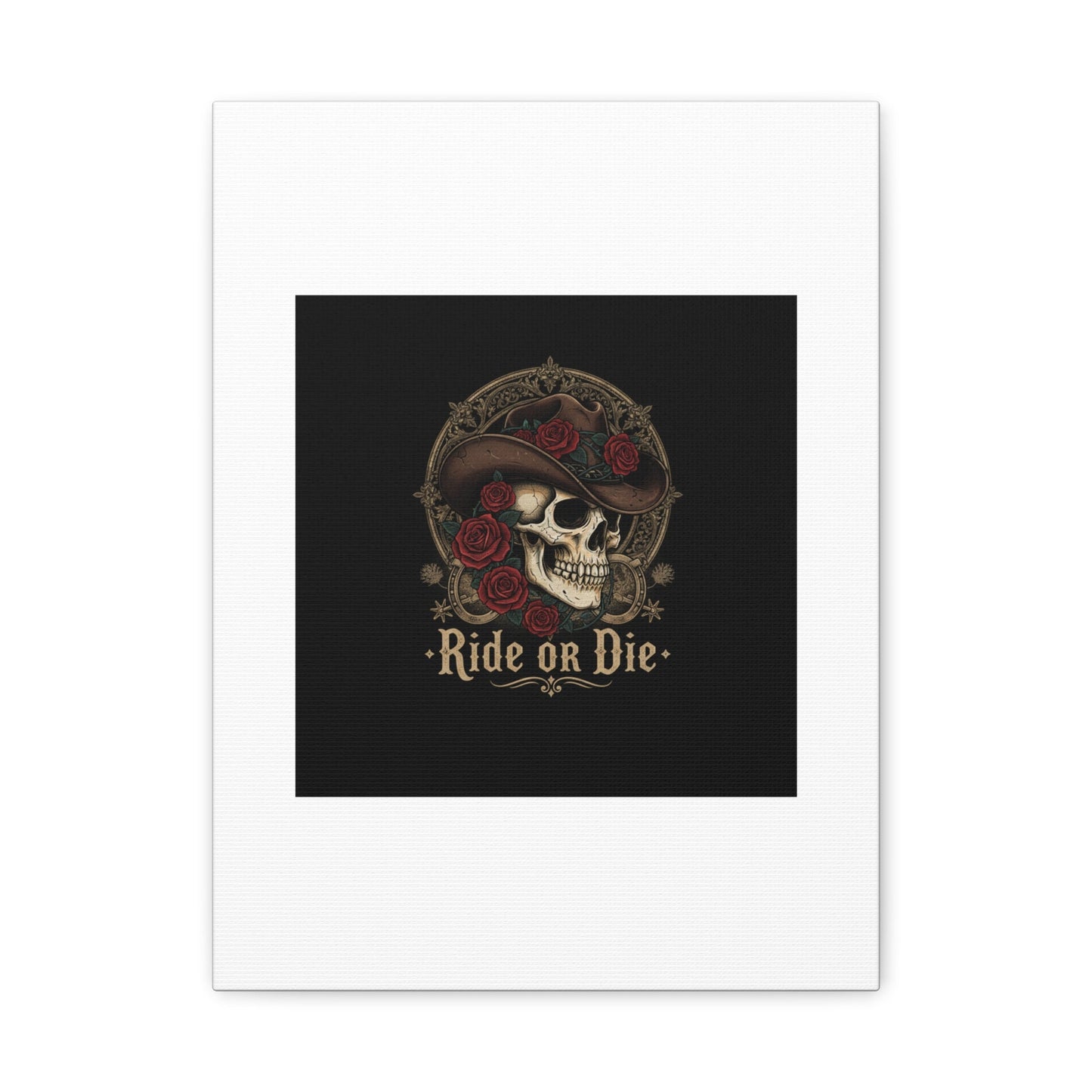 Ride or Die Skull Canvas | Western Skull Art, Gothic Americana