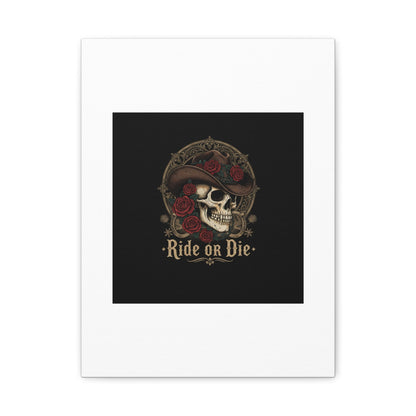 Ride or Die Skull Canvas | Western Skull Art, Gothic Americana