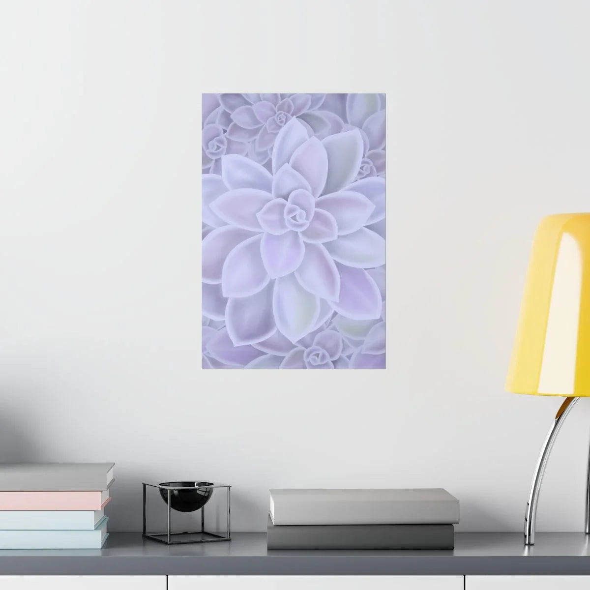Graptopetalum Murasaki Succulent Pattern Botanical Print – Unframed Wall Art