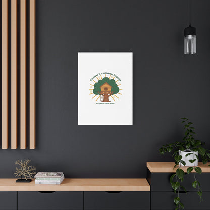 Kindness Is a Universal Language Canvas | Eco Humor, Treehouse Art