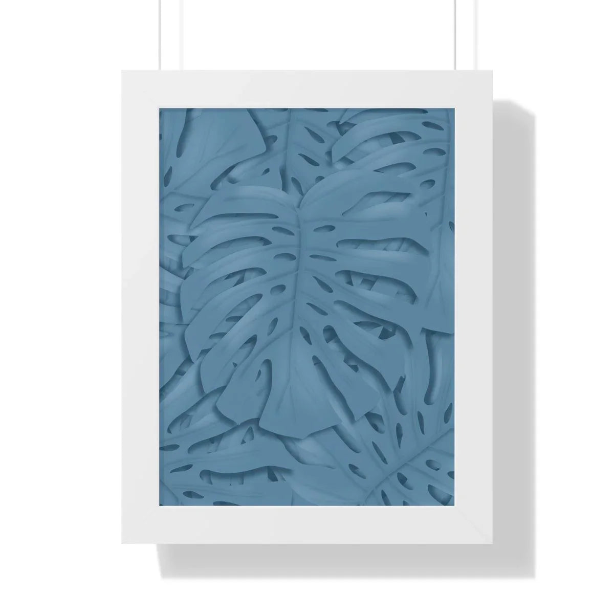 Cerulean Monstera Framed Print – Botanical Wall Art