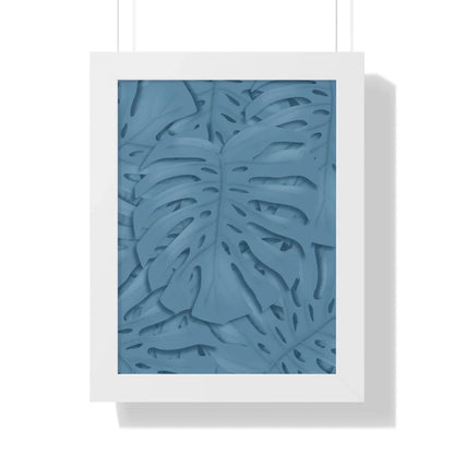 Cerulean Monstera Framed Print – Botanical Wall Art