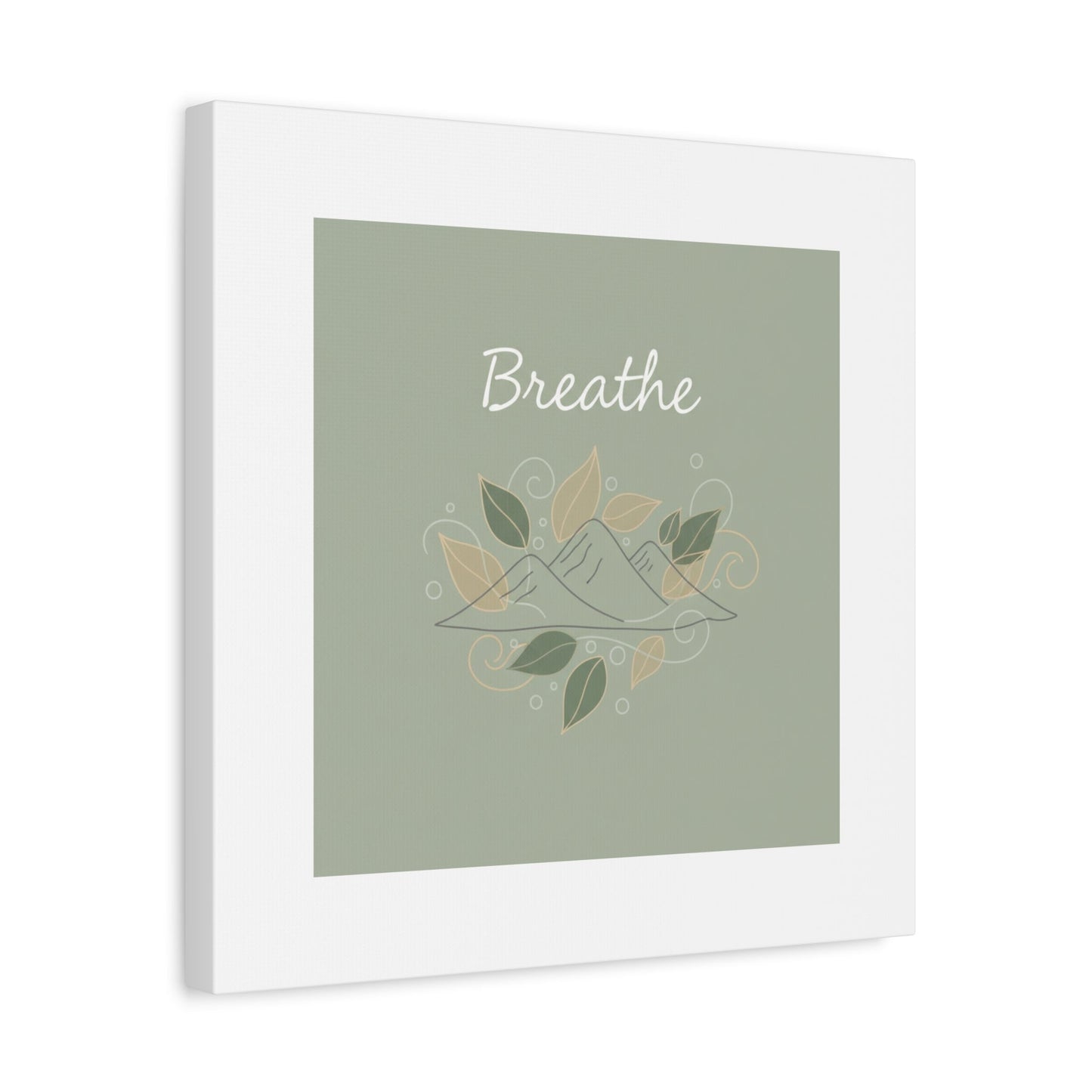 Breathe Mountain Line Canvas | Nature Symbols, Minimal Forest Wall Art
