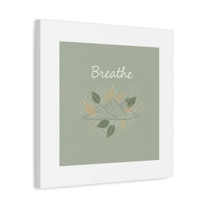 Breathe Mountain Line Canvas | Nature Symbols, Minimal Forest Wall Art