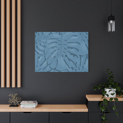 Cerulean Blue Monstera Canvas Print – Botanical Wall Art