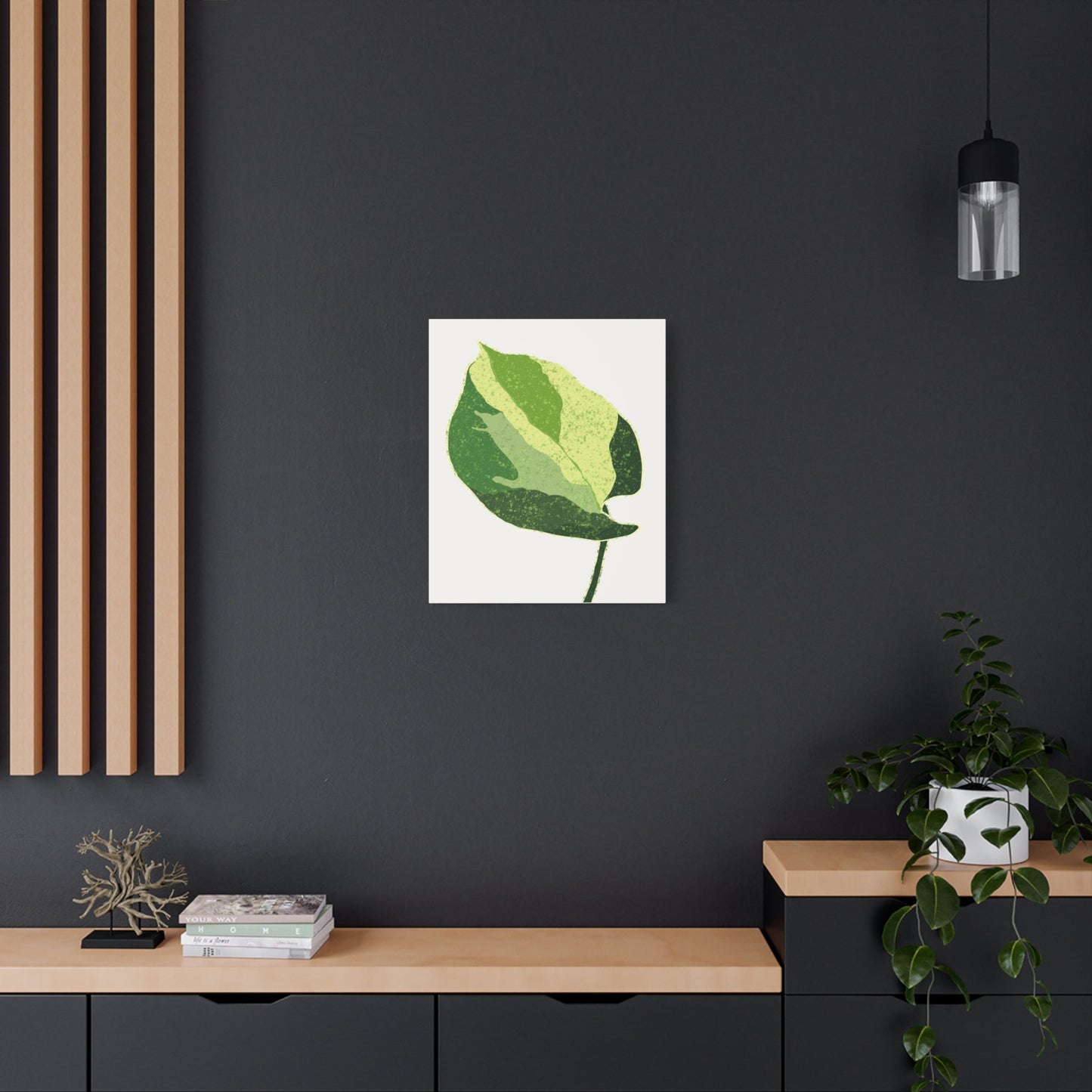 Manjula Pothos Illustrated Canvas Print – Botanical Wall Art