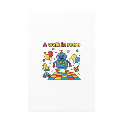 Retro Toy Robot Canvas | Throwback Kid, Primary Color Nostalgia