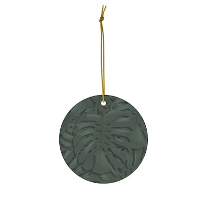 Deep Green Monstera Ceramic Ornament