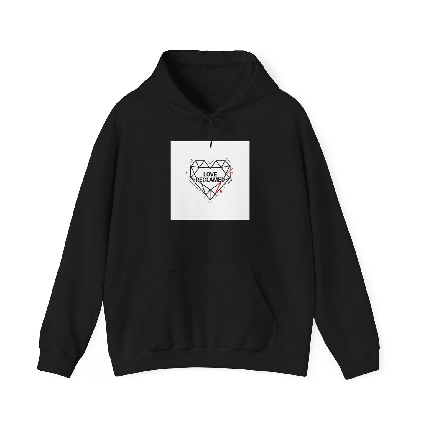 Minimal Geometric Heart Hoodie | modern heart design, punk heart