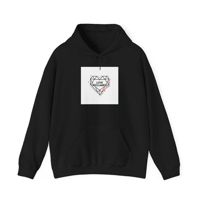 Minimal Geometric Heart Hoodie | modern heart design, punk heart
